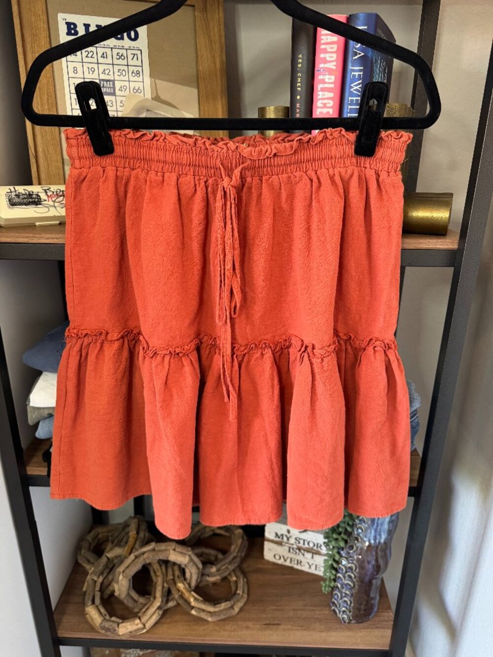 Rust Tiered Mini w/Tie Waist - Size L
